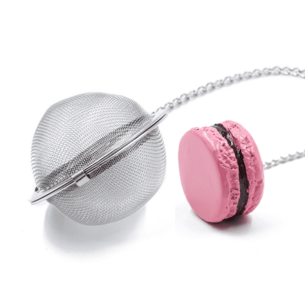 Filtro sfera in acciaio con ciondolo - macaron rosa
